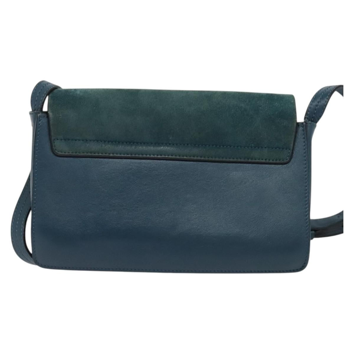 Chloe Faye Crossbody Leather And Suede Blue Suede Handbag (Pre-Owned)
