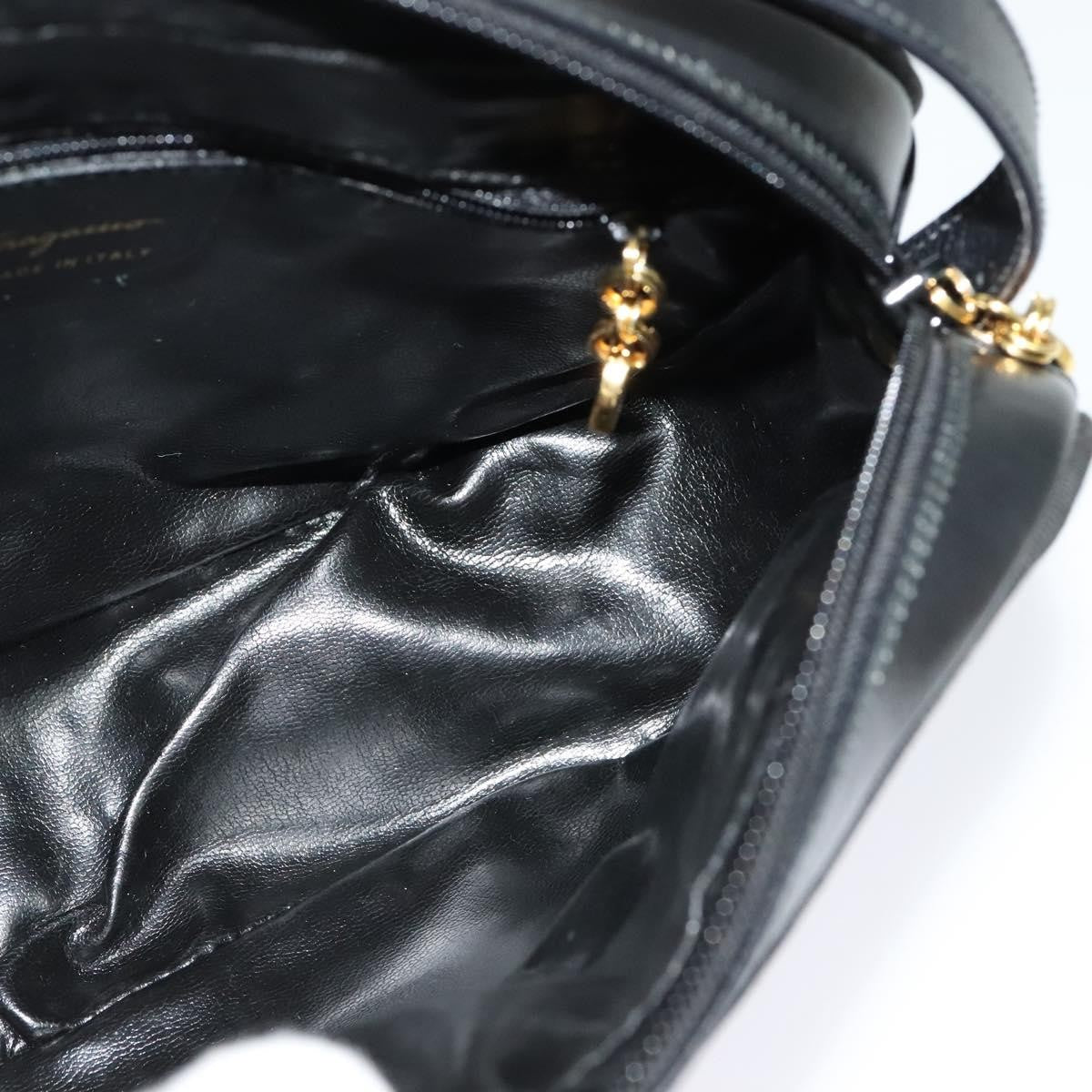 Salvatore Ferragamo Vara Bow Camera Shoulder Bag Leather Black Leather Shoulder Bag Bag (Pre-Owned)