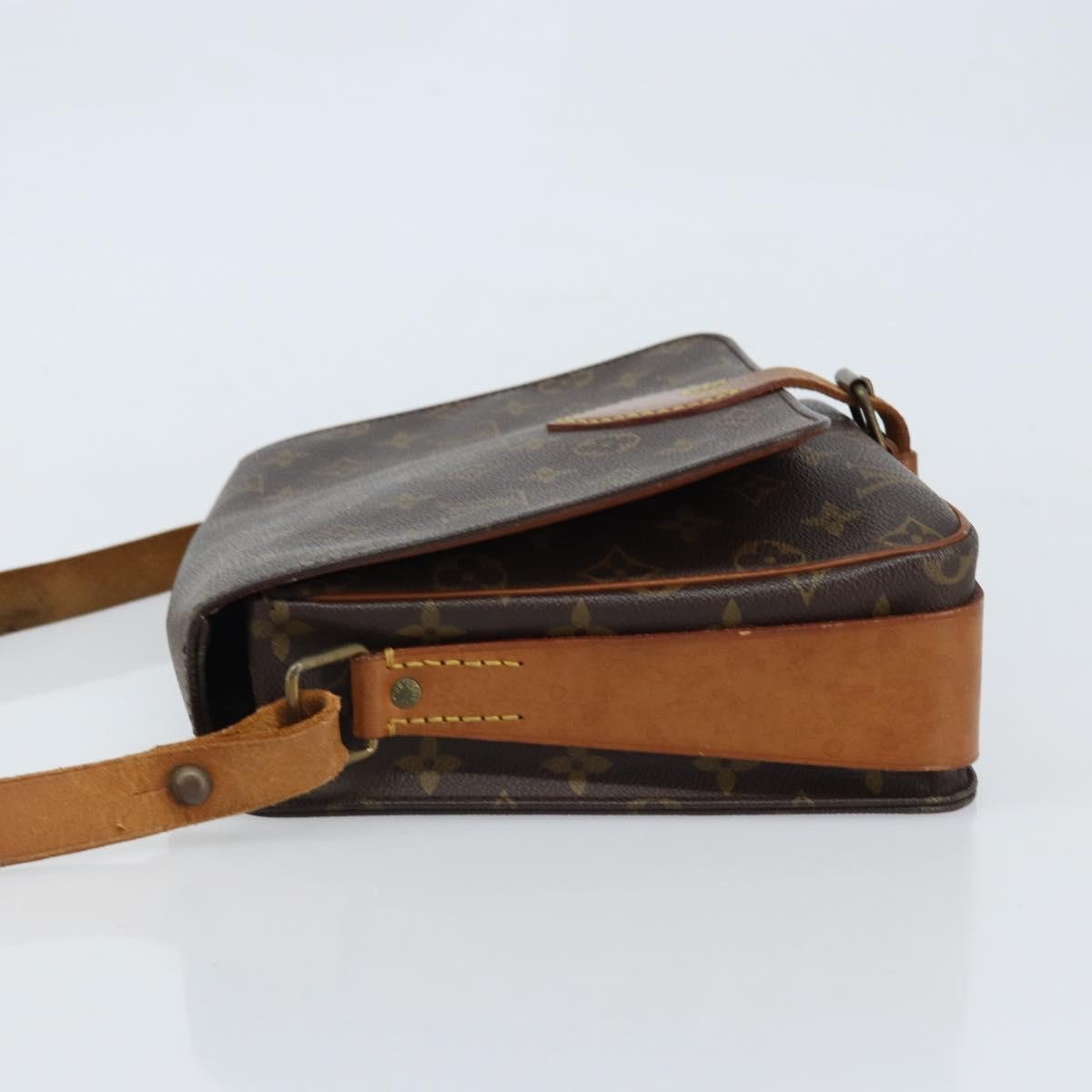 Louis Vuitton Cartouchiere Handbag Monogram Canvas Brown Canvas Shoulder Bag Bag (Pre-Owned)