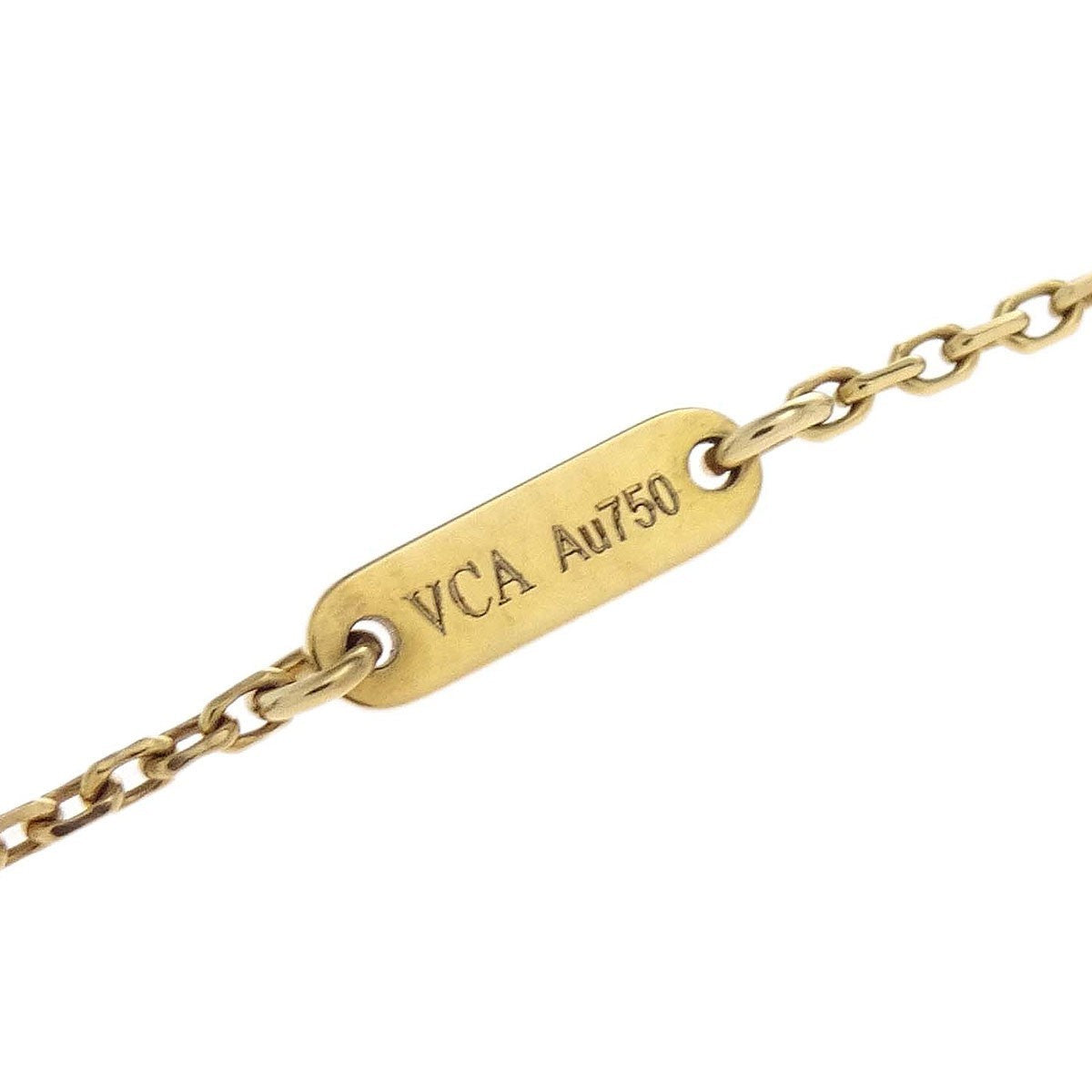 Van Cleef & Arpels Vintage Alhambra Pendant Necklace 18K Yellow Gold And Mother Of Pearl Gold Yellow_Gold Necklace Jewelry (Pre-Owned)