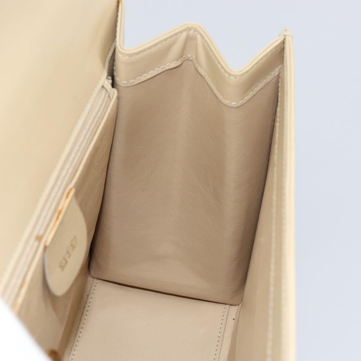 Gucci Vintage Lady Lock Top Handle Bag Leather Beige Leather Handbag (Pre-Owned)