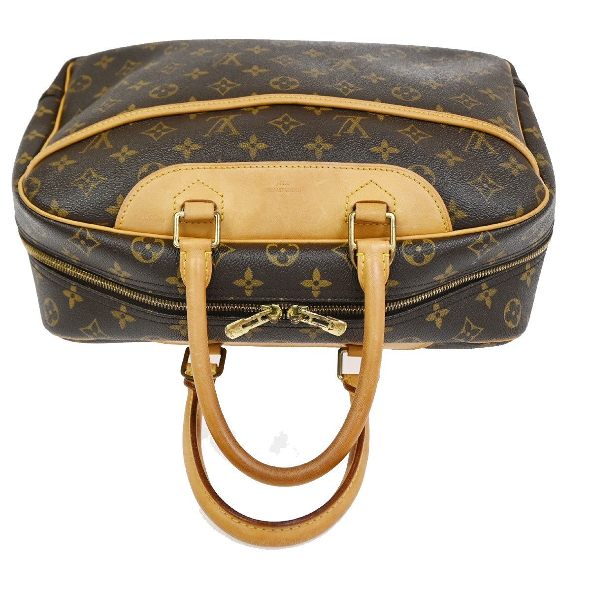 Louis Vuitton Deauville Handbag Monogram Canvas Brown Canvas Handbag (Pre-Owned)