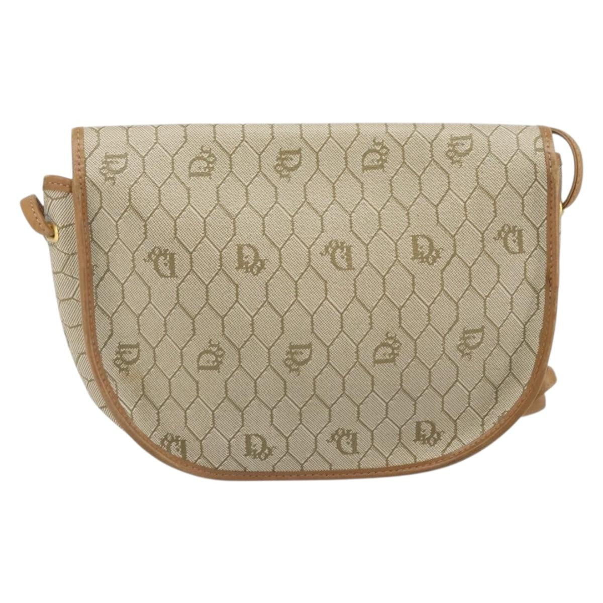 Christian Dior Vintage Honeycomb Shoulder Bag Canvas Beige Canvas Shoulder Bag Bag (Pre-Owned)