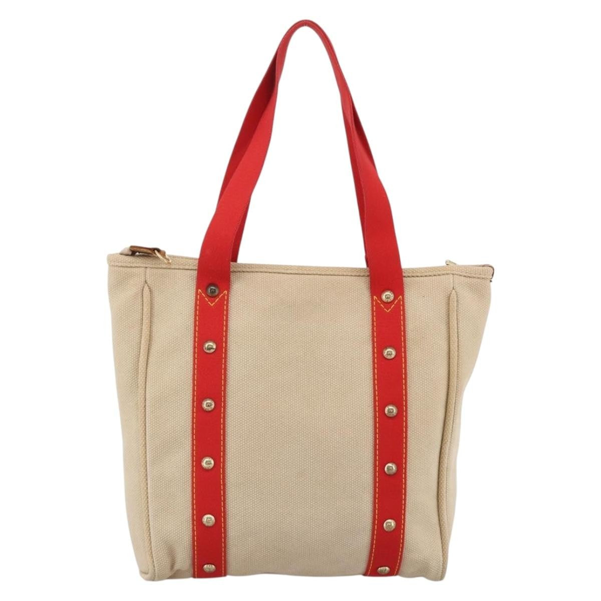 Louis Vuitton Antigua Tote Canvas Beige Canvas Tote Bag Bag (Pre-Owned)