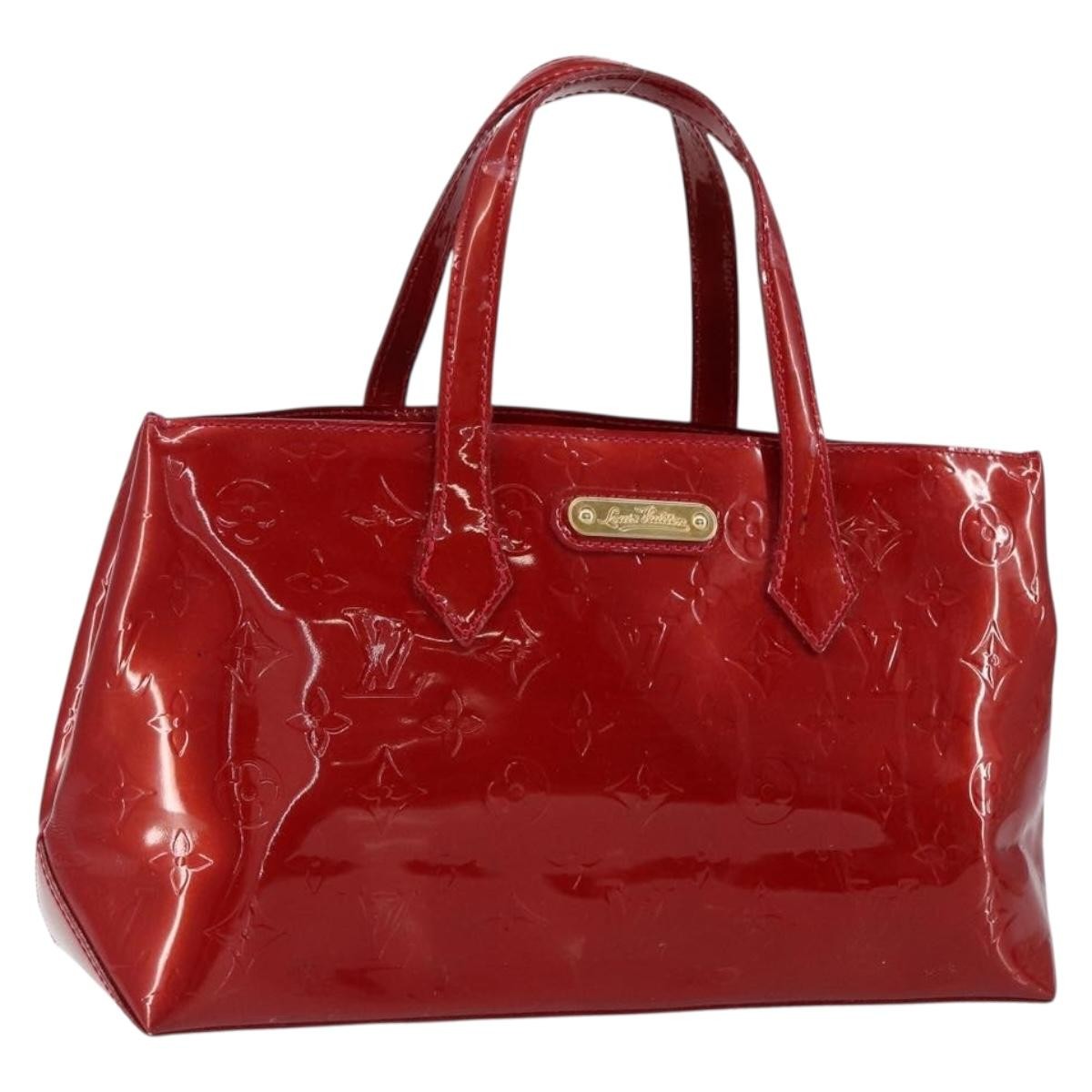 Louis Vuitton Wilshire Handbag Monogram Vernis Red Patent_Leather Handbag (Pre-Owned)