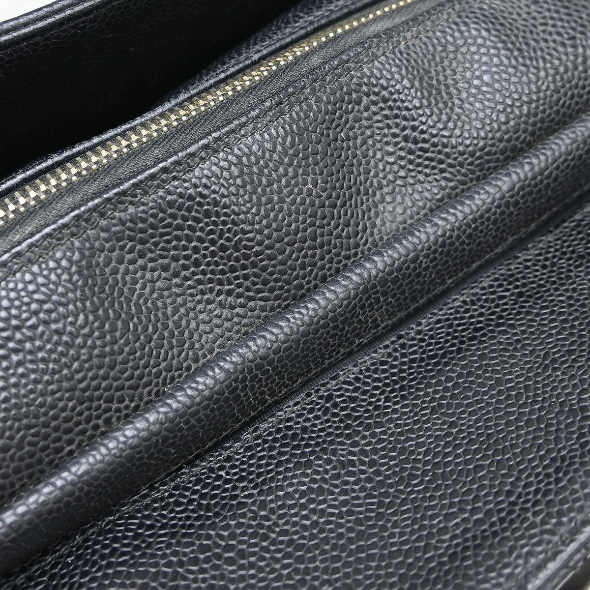 Chanel Petite Timeless Tote Quilted Caviar Black Leather Shoulder Bag Bag (Pre-Owned)