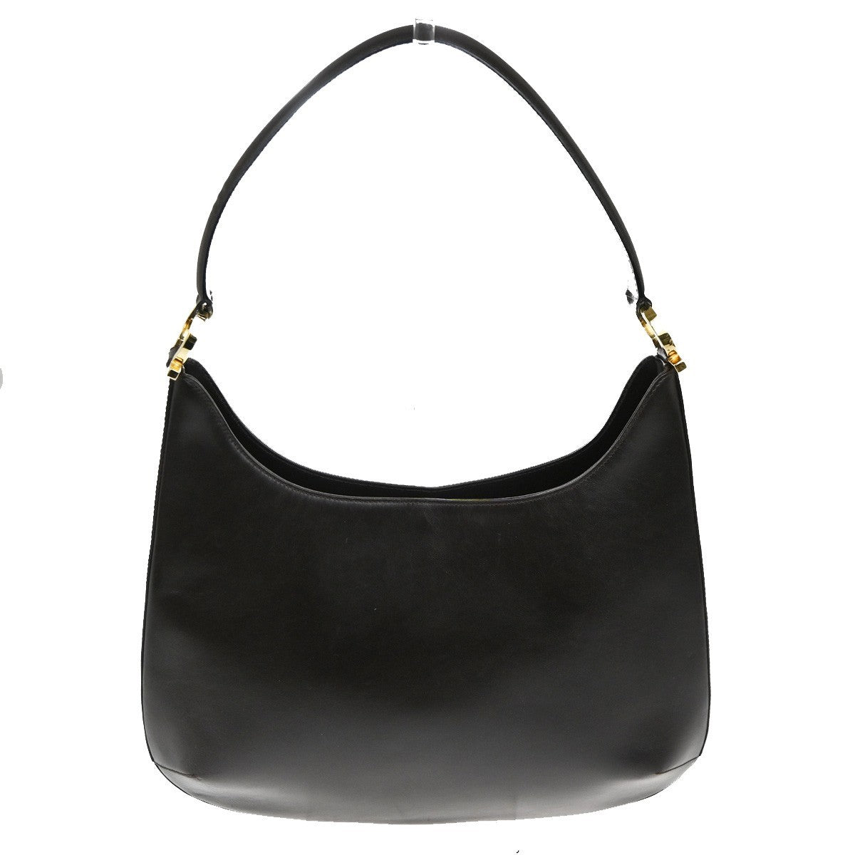 Salvatore Ferragamo Gancini Shoulder Bag Leather Brown Leather Shoulder Bag Bag (Pre-Owned)