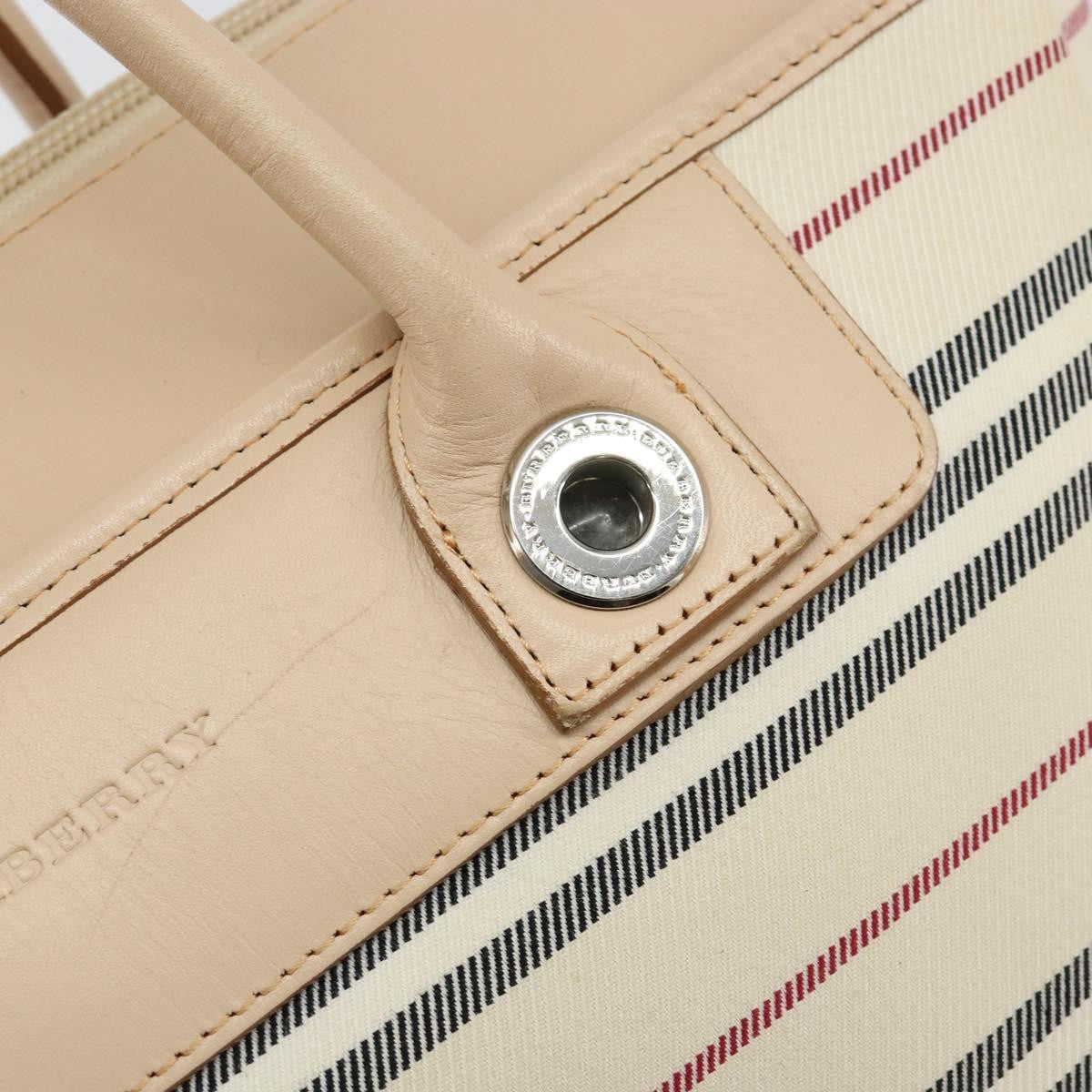 Burberry Nova Check Tote Canvas And Leather Beige Canvas Tote Bag Bag (Pre-Owned)