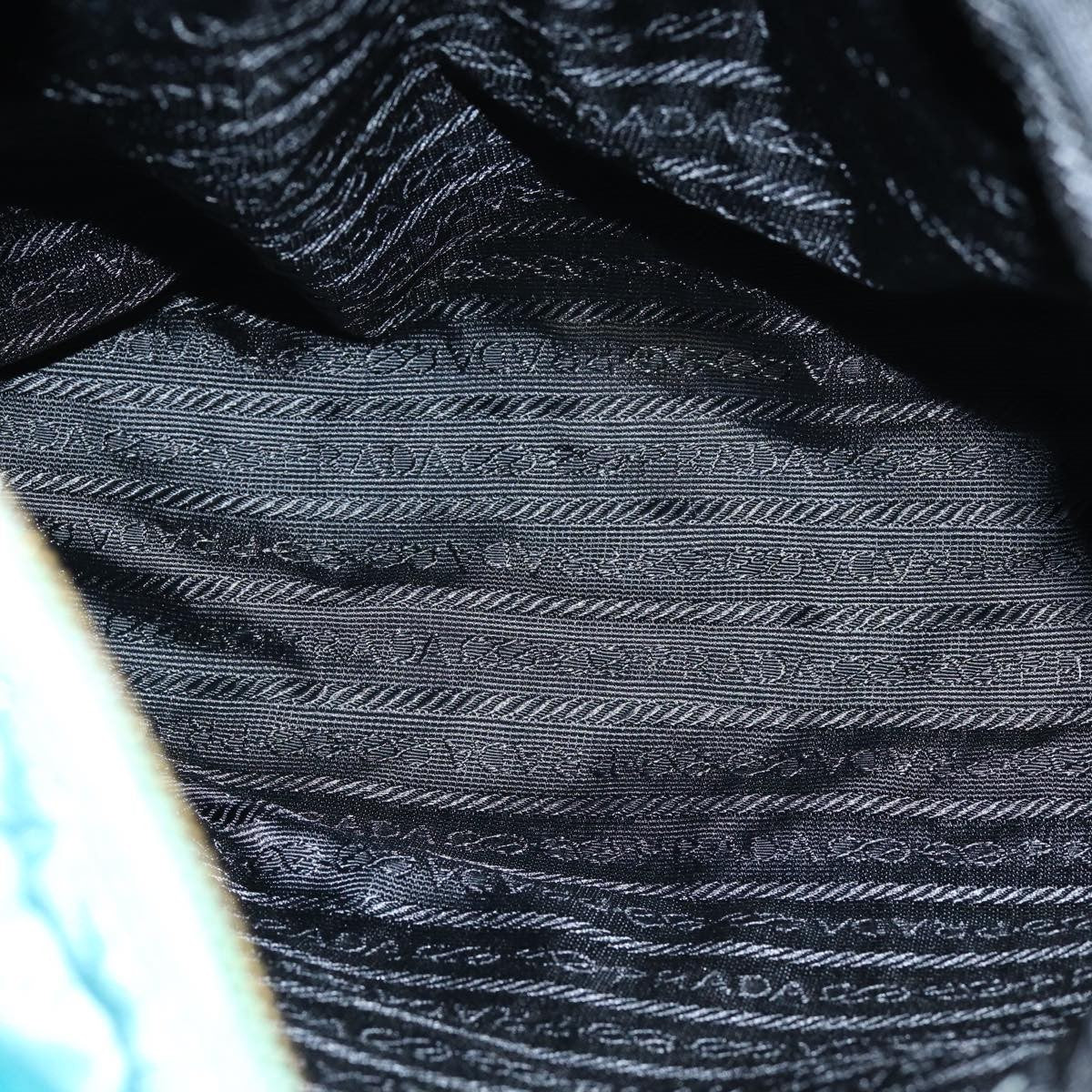 Prada Chain Shoulder Bag Tessuto Blue Nylon Shoulder Bag Bag (Pre-Owned)