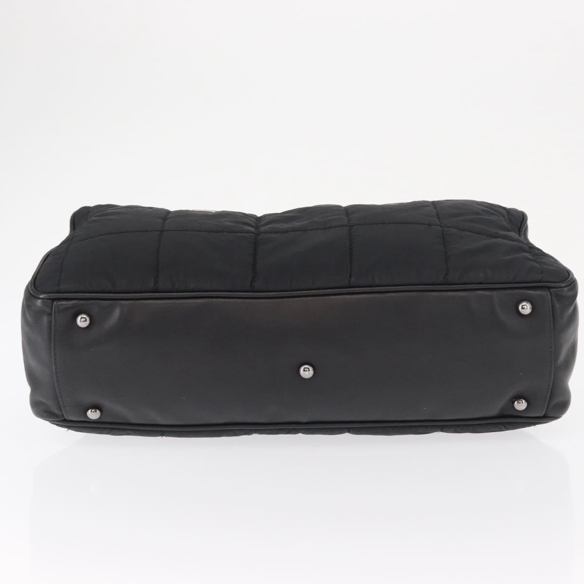 Chanel Square Stitch Boston Bag Quilted Nylon Black Nylon Travel Bag Bag (Pre-Owned)