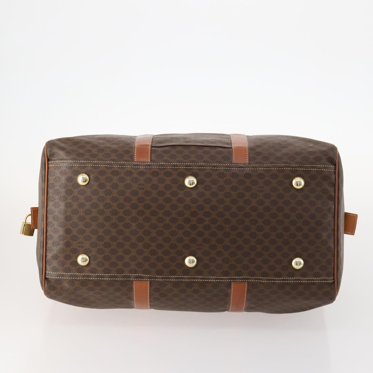 Celine Vintage Duffle Bag Canvas And Leather Brown Canvas Travel Bag Bag (Pre-Owned)