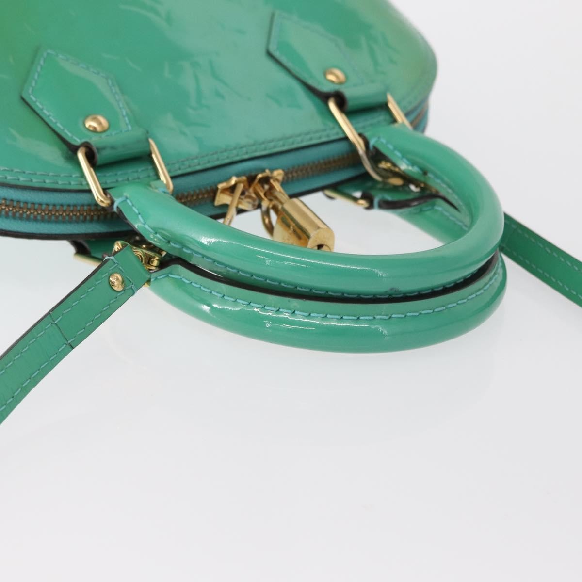 Louis Vuitton Alma Handbag Monogram Vernis Blue Patent_Leather Handbag (Pre-Owned)