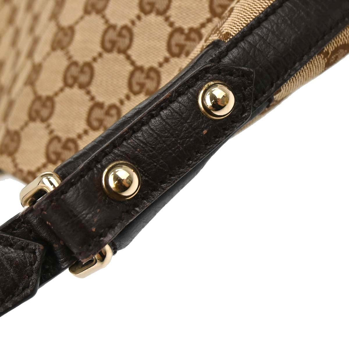Gucci Vintage Horsebit Shoulder Bag Canvas Brown Canvas Shoulder Bag Bag (Pre-Owned)