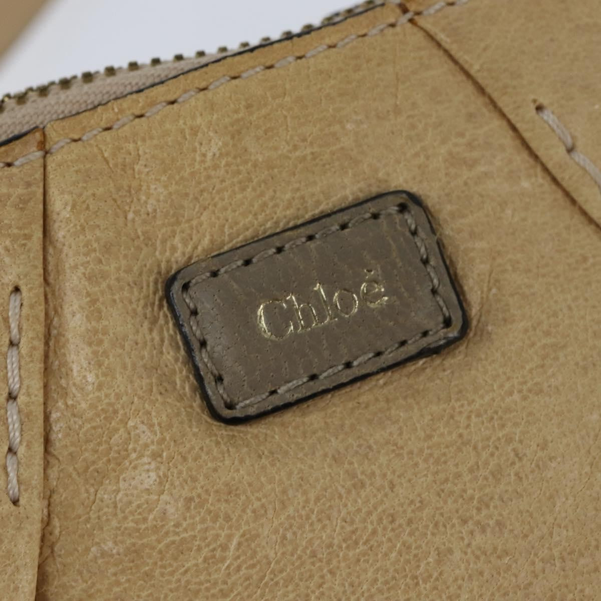 Chloe Vintage Shoulder Bag Leather Beige Leather Shoulder Bag Bag (Pre-Owned)
