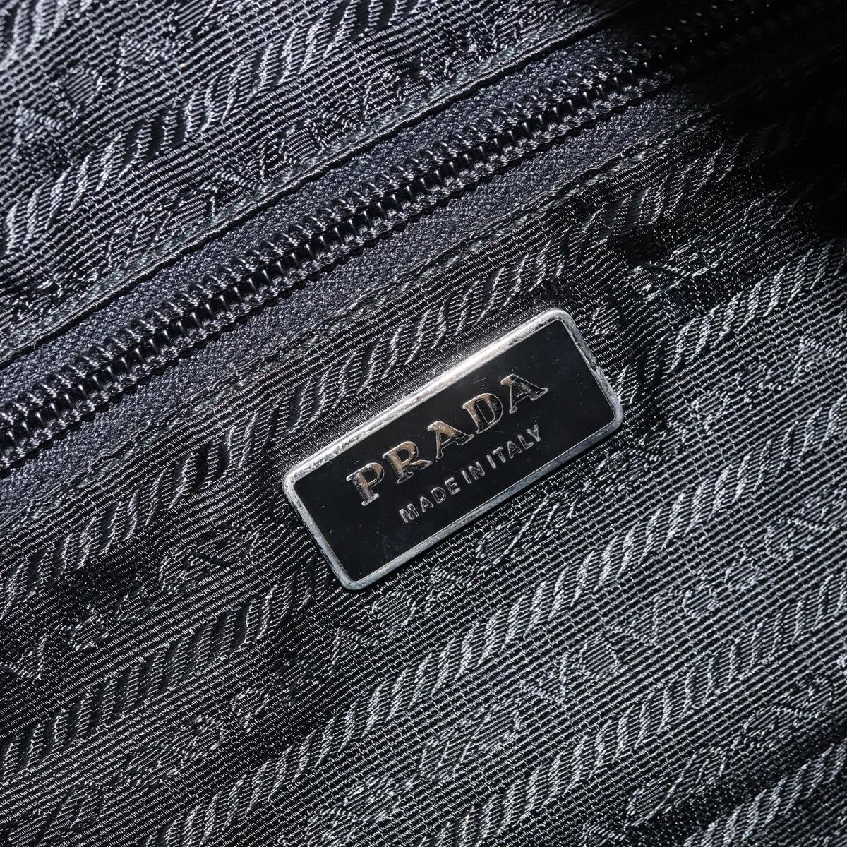 Prada Vintage Zip Tote Tessuto Black Nylon Tote Bag Bag (Pre-Owned)