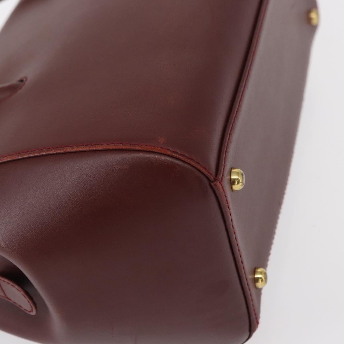 Cartier Must De Cartier Leather Burgundy Leather Handbag (Pre-Owned)