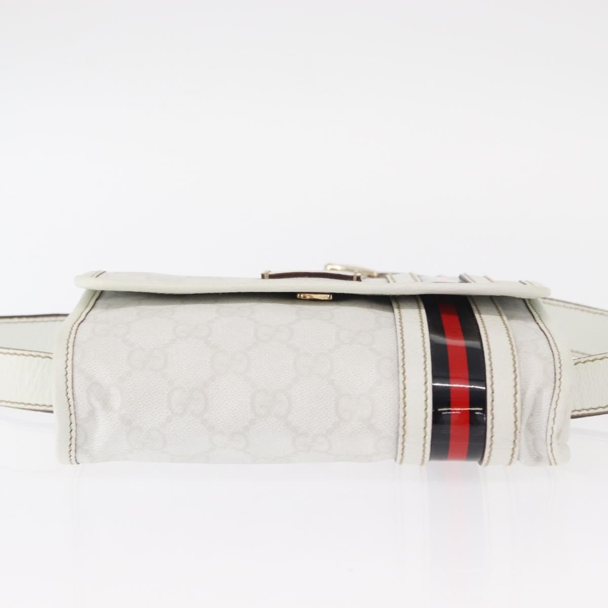 Gucci Sherry Line Waist Bag Gg Canvas White Canvas Shoulder Bag Bag (Pre-Owned)
