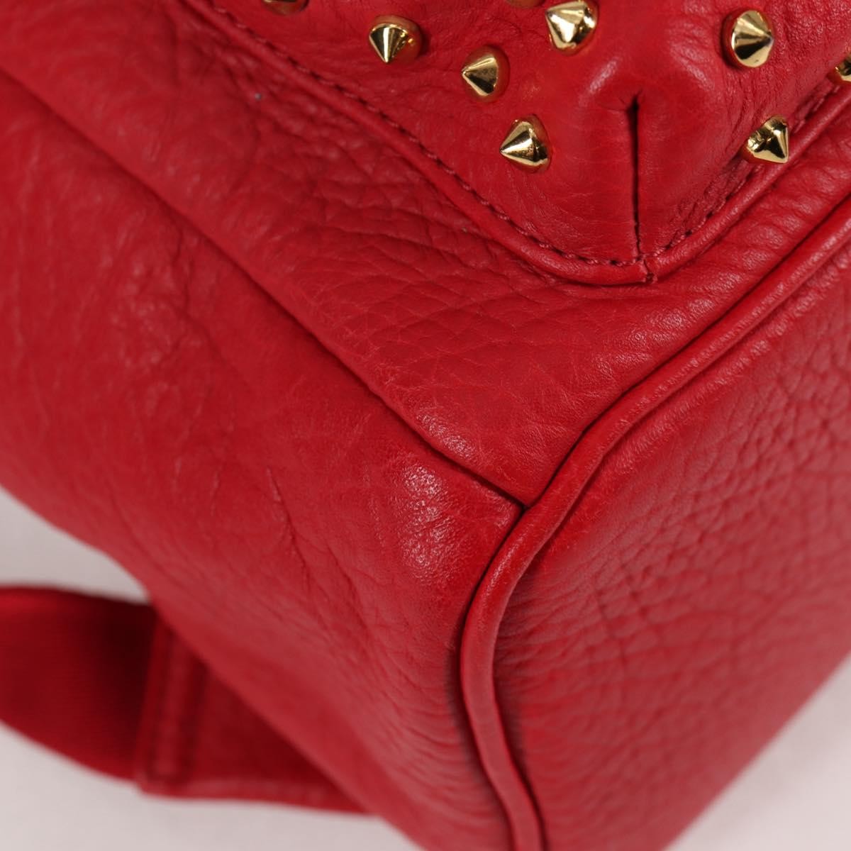 MCM Vintage Vicetos Backpack Leather Red Leather Backpack Bag (Pre-Owned)