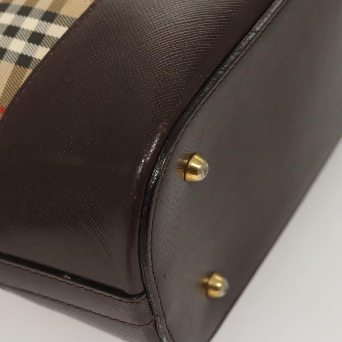 Burberry Nova Check Shoulder Bag Canvas And Leather Beige Canvas Shoulder Bag Bag (Pre-Owned)