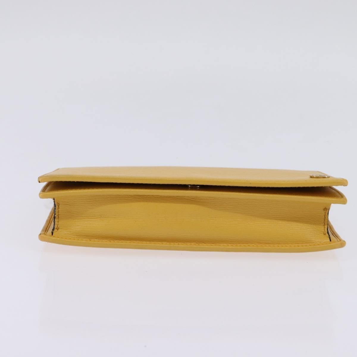 Gucci Betty Chain Wallet Leather Yellow Leather Clutche & Pouche Bag (Pre-Owned)