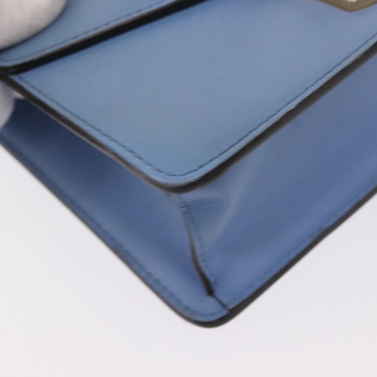 Gucci Sylvie Chain Shoulder Bag Leather Blue Leather Shoulder Bag Bag (Pre-Owned)