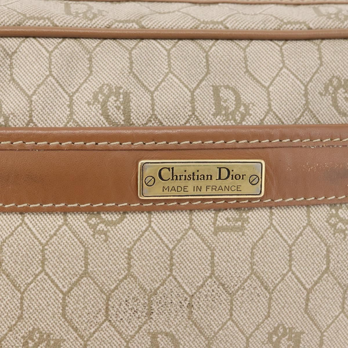 Christian Dior Vintage Honeycomb Clutch Canvas Beige Canvas Clutche & Pouche Bag (Pre-Owned)