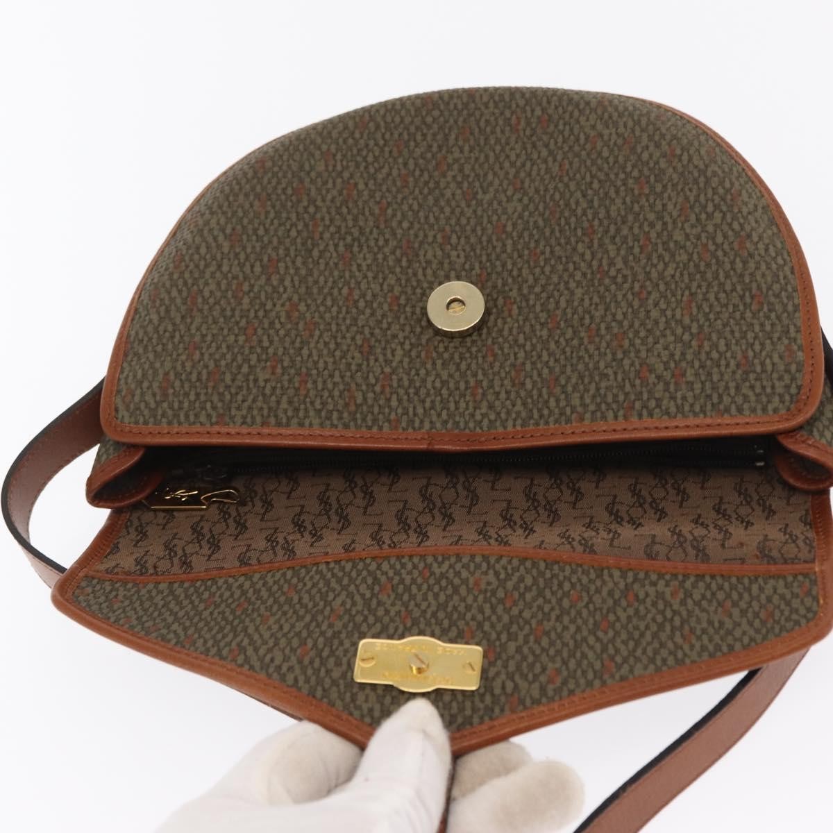 Saint Laurent Vintage Shoulder Bag Canvas Khaki Canvas Shoulder Bag Bag (Pre-Owned)
