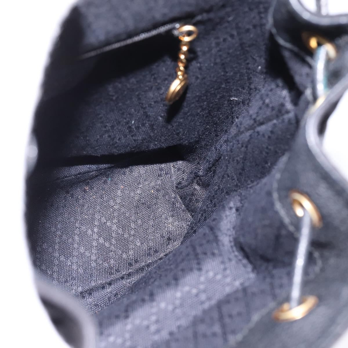 Gucci Vintage Bamboo Backpack Suede Black Suede Backpack Bag (Pre-Owned)