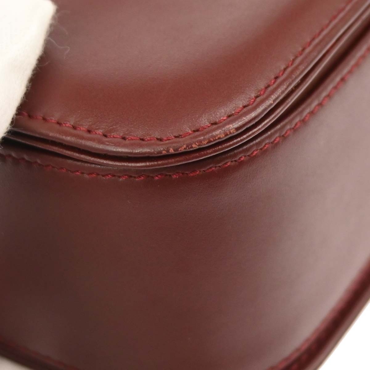 Cartier Must De Cartier Shoulder Bag Leather Burgundy Leather Shoulder Bag Bag (Pre-Owned)