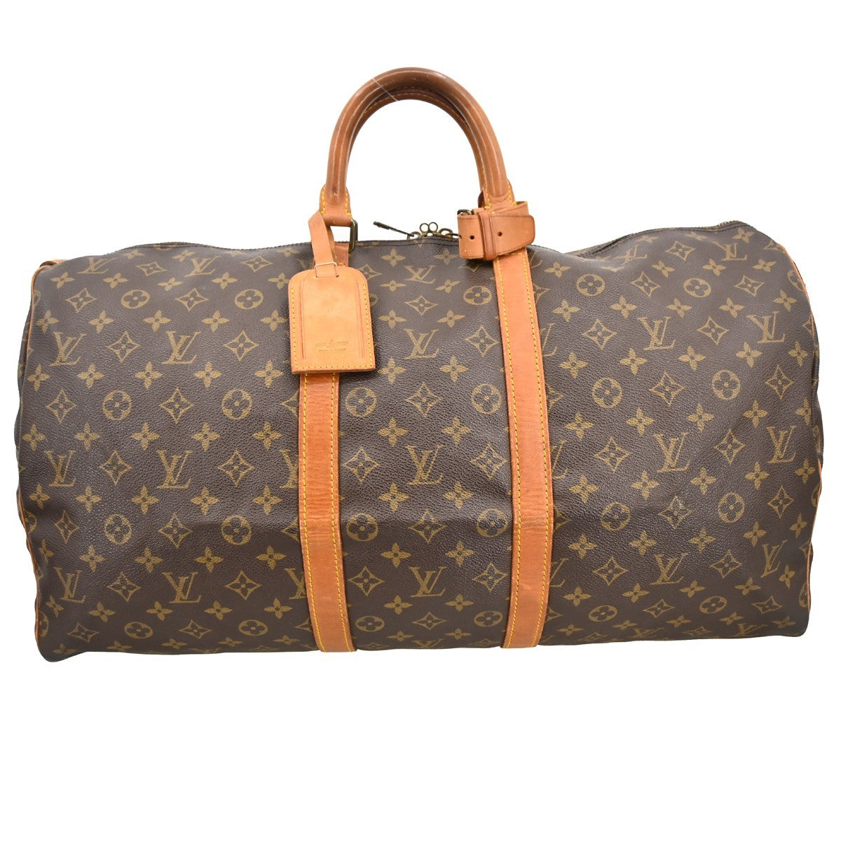 Louis Vuitton Keepall Bag Monogram Canvas Brown Canvas Travel Bag Bag (Pre-Owned)