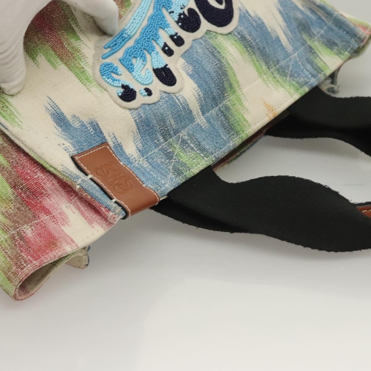 Loewe Paula's Ibiza Tote Embellished Printed Canvas Multicolour Canvas Bag (Pre-Owned)