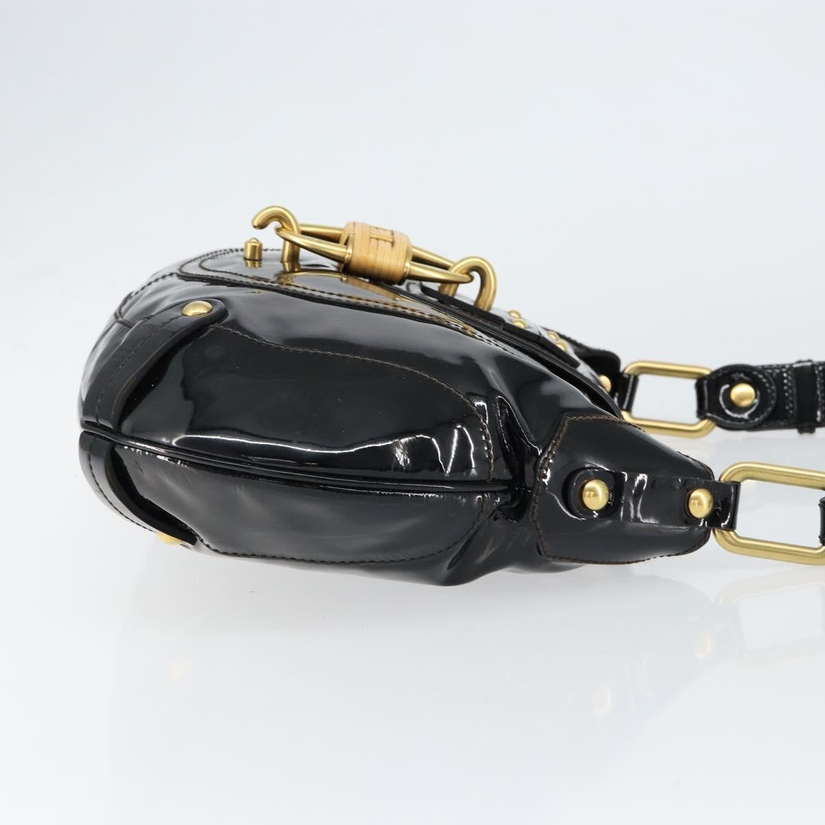 Salvatore Ferragamo Gancini Tote Patent Leather Black Patent_Leather Tote Bag Bag (Pre-Owned)