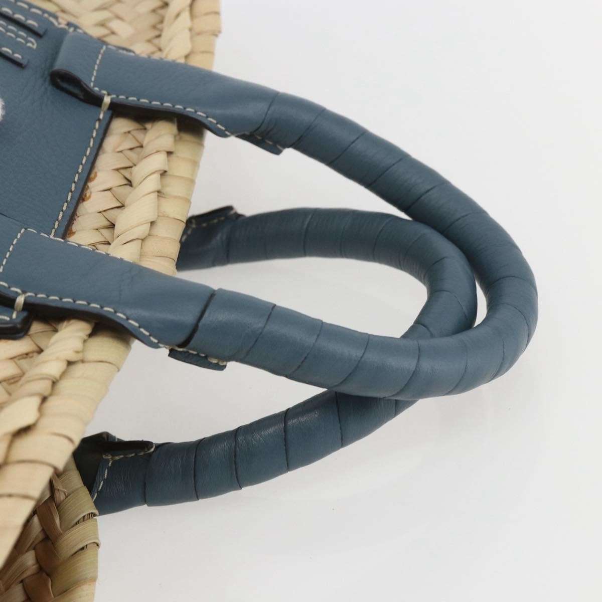 Chloe Marcie Basket Bag Raffia Beige Wicker Tote Bag Bag (Pre-Owned)
