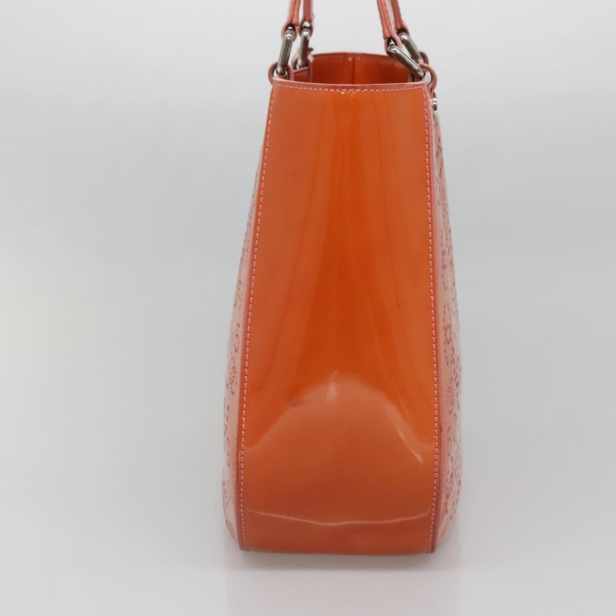 Chanel Cc No.5 Shopping Tote Perforated Patent Orange Patent_Leather Tote Bag Bag (Pre-Owned)