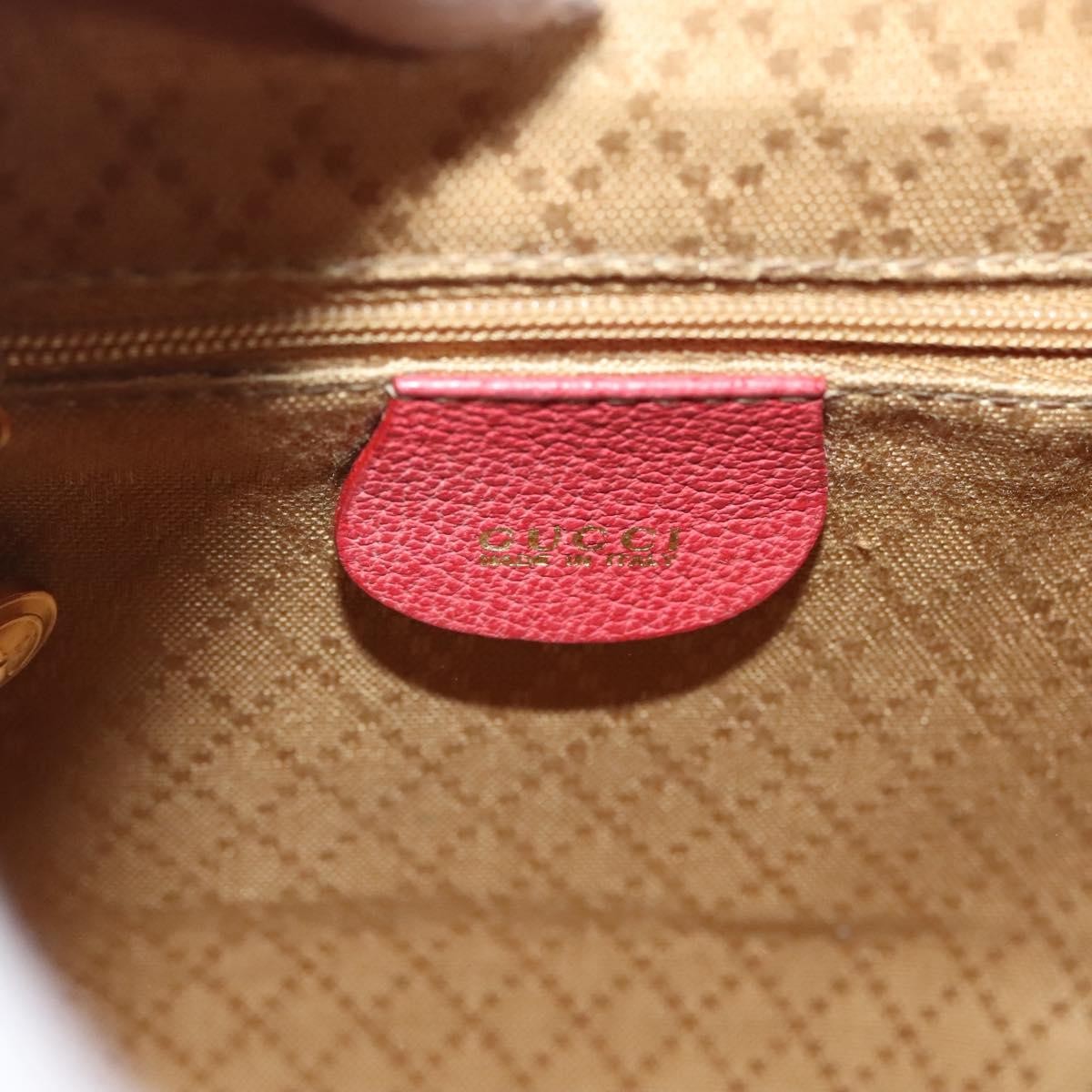 Gucci Vintage Bamboo Backpack Suede Red Suede Backpack Bag (Pre-Owned)
