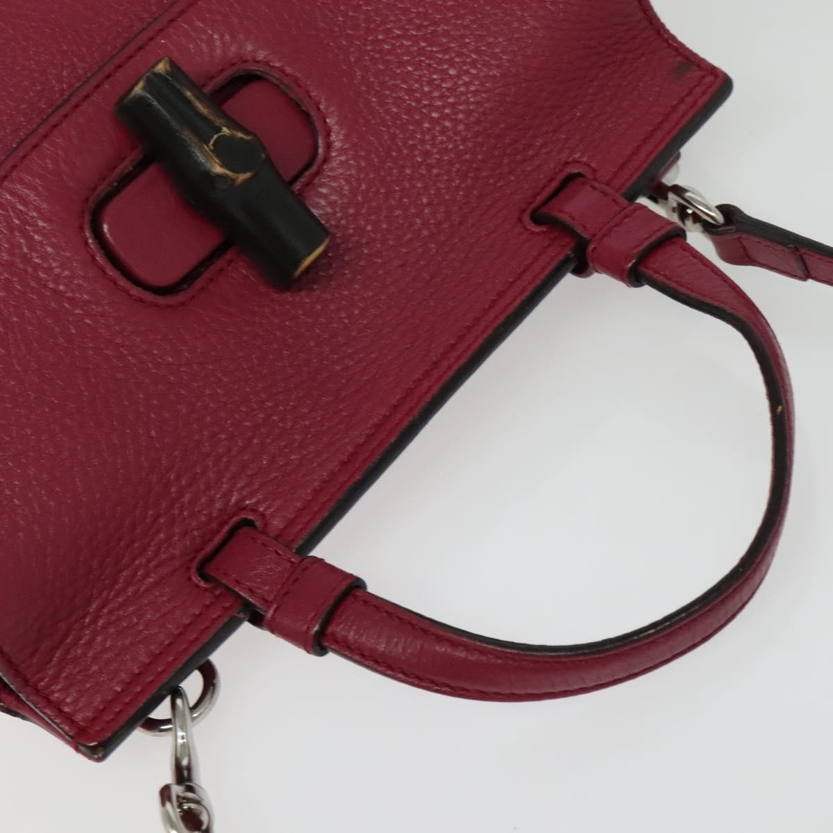 Gucci Bamboo Daily Top Handle Bag Leather Pink Leather Bag (Pre-Owned)