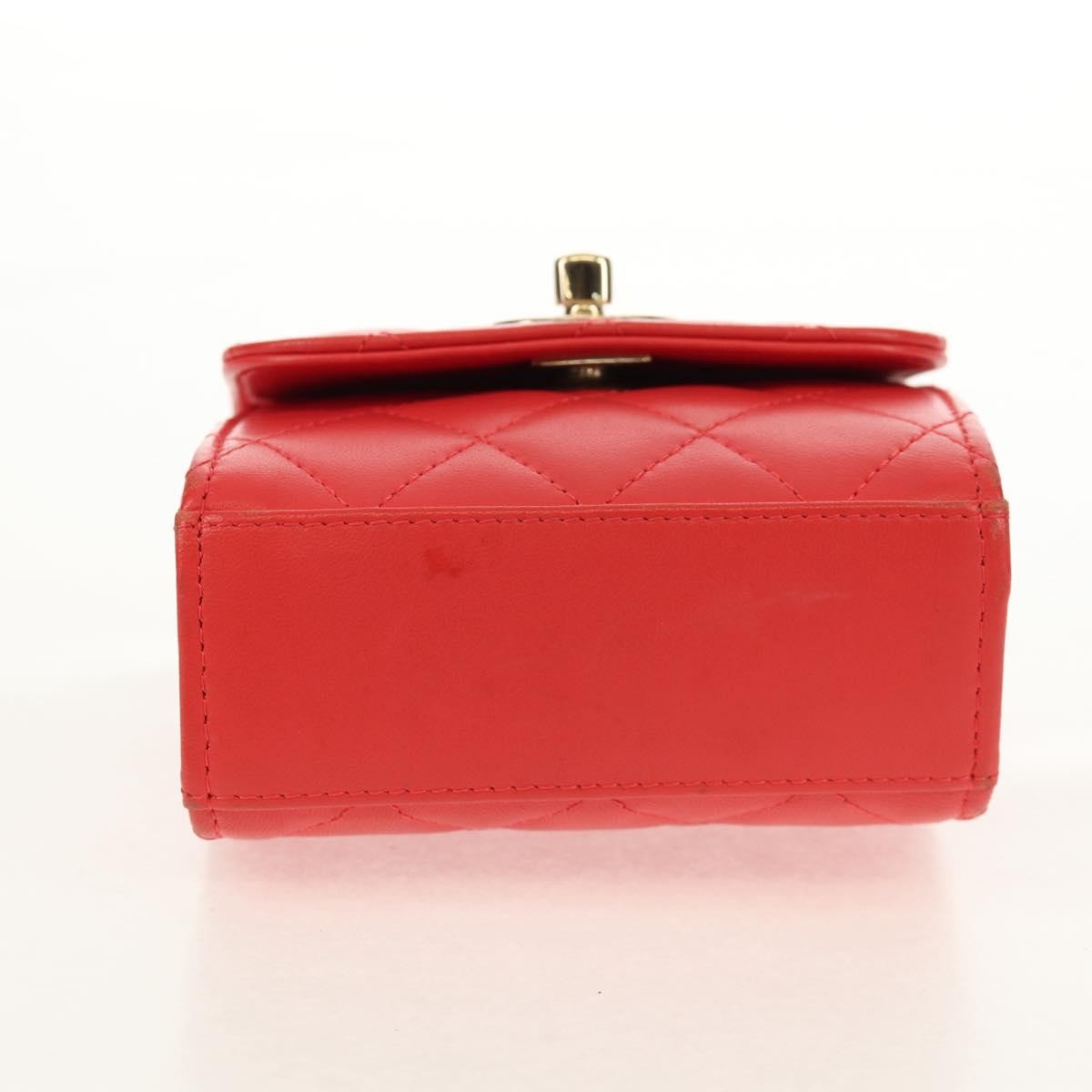 Chanel Trendy Cc Clutch With Chain Quilted Lambskin Red Leather Clutche & Pouche Bag (Pre-Owned)
