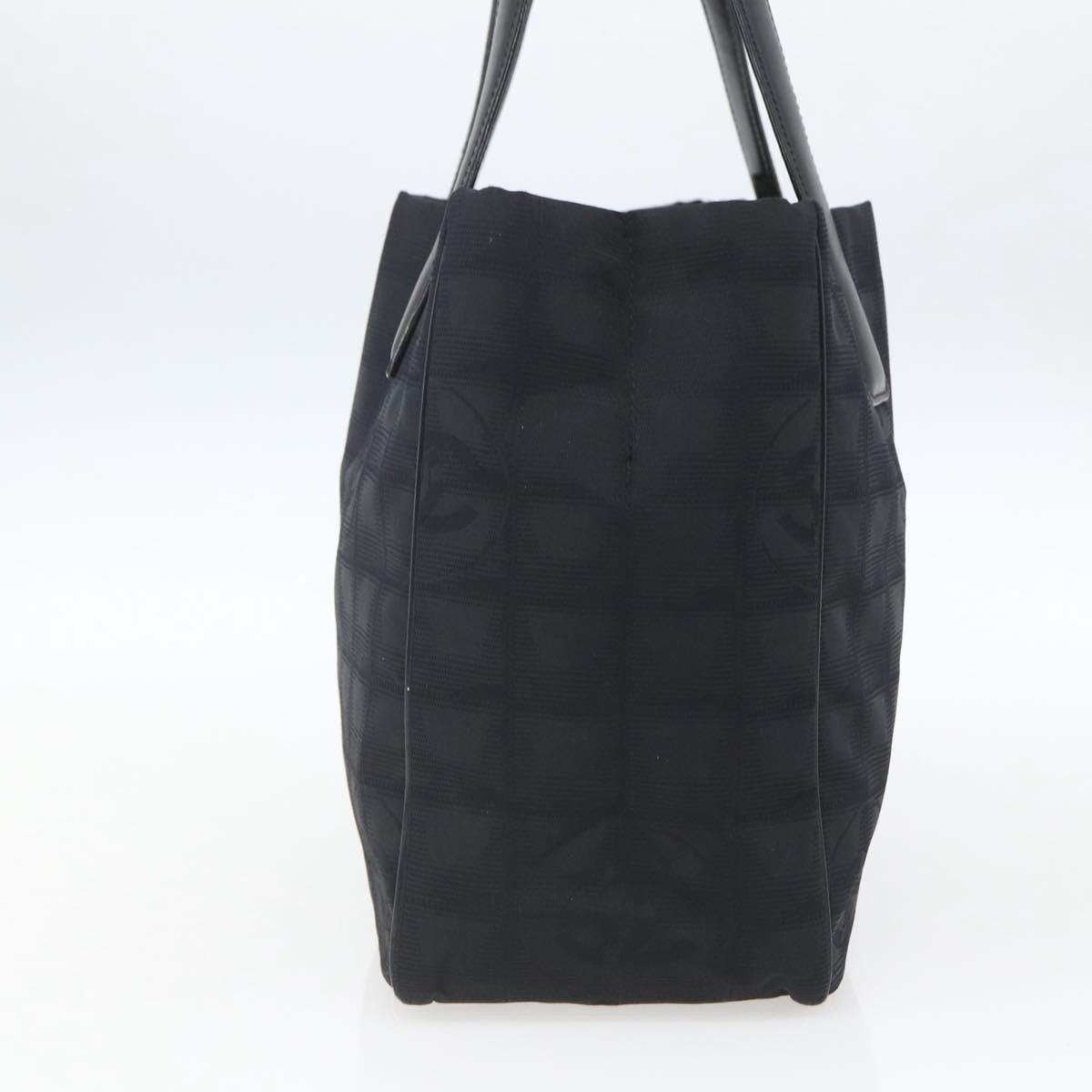 Chanel Travel Line Tote Nylon Black Nylon Tote Bag Bag (Pre-Owned)