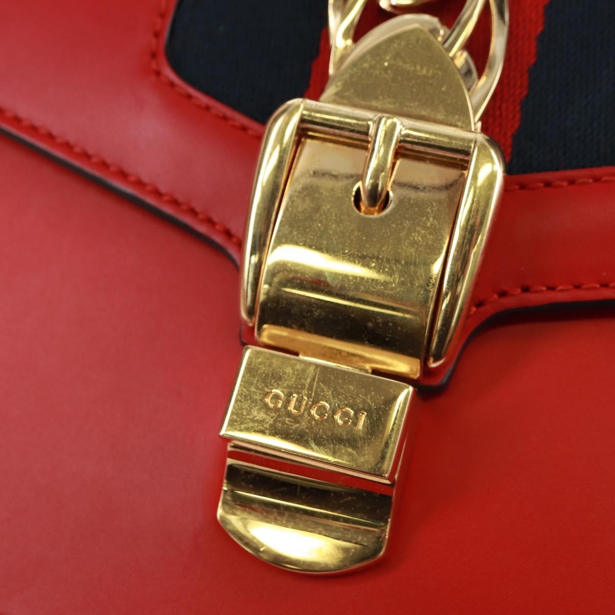 Gucci Sylvie Shoulder Bag Leather Red Leather Shoulder Bag Bag (Pre-Owned)