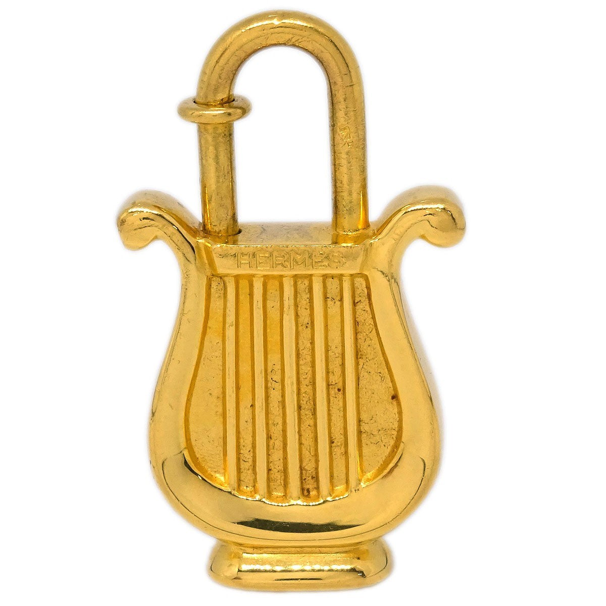 Hermes Harp Cadena Padlock 1996 Limited Metal Design Gold Gold_Plated Charms And Keychains Accessory (Pre-Owned)