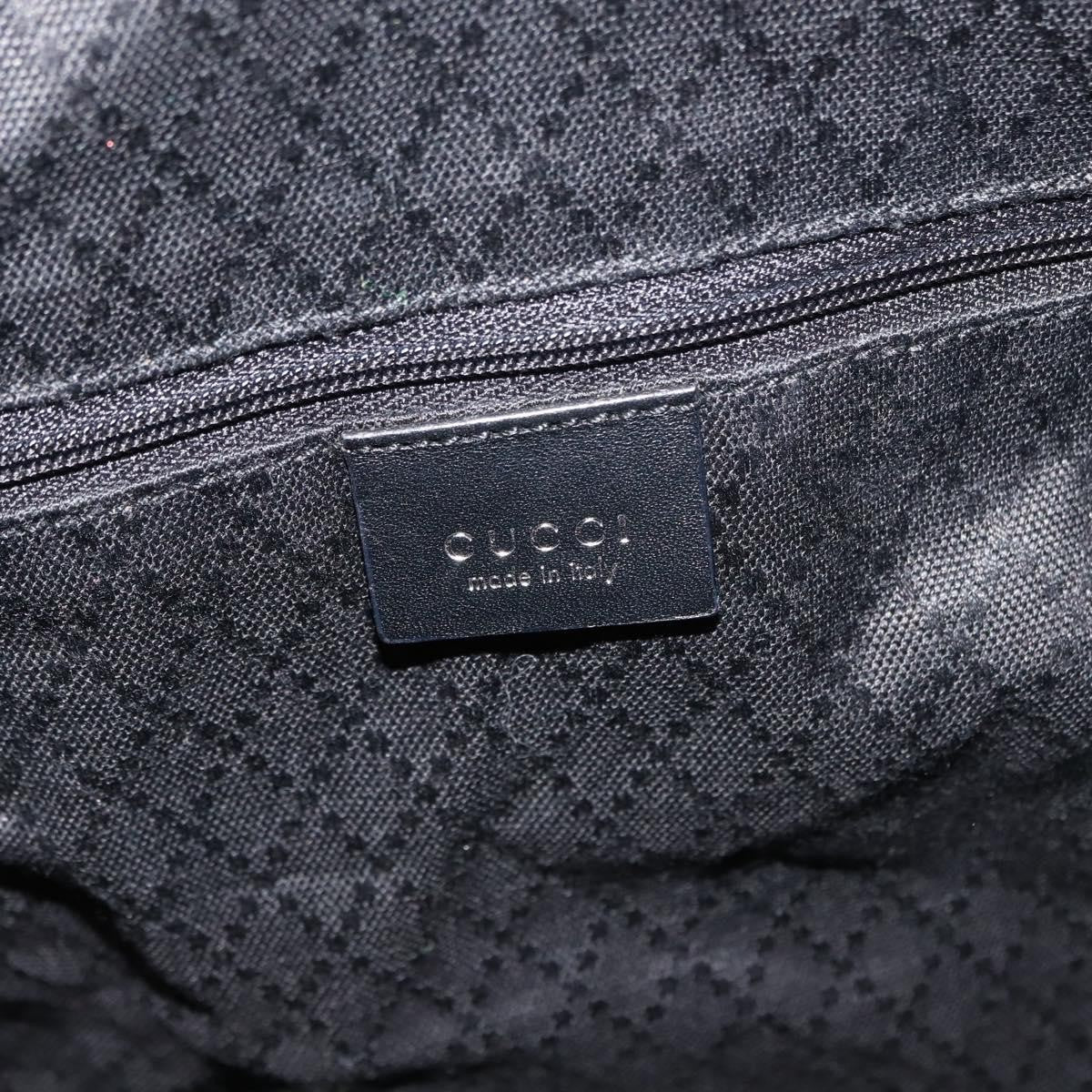 Gucci Vintage Bamboo Handle Open Hobo Nylon Black Nylon Tote Bag Bag (Pre-Owned)