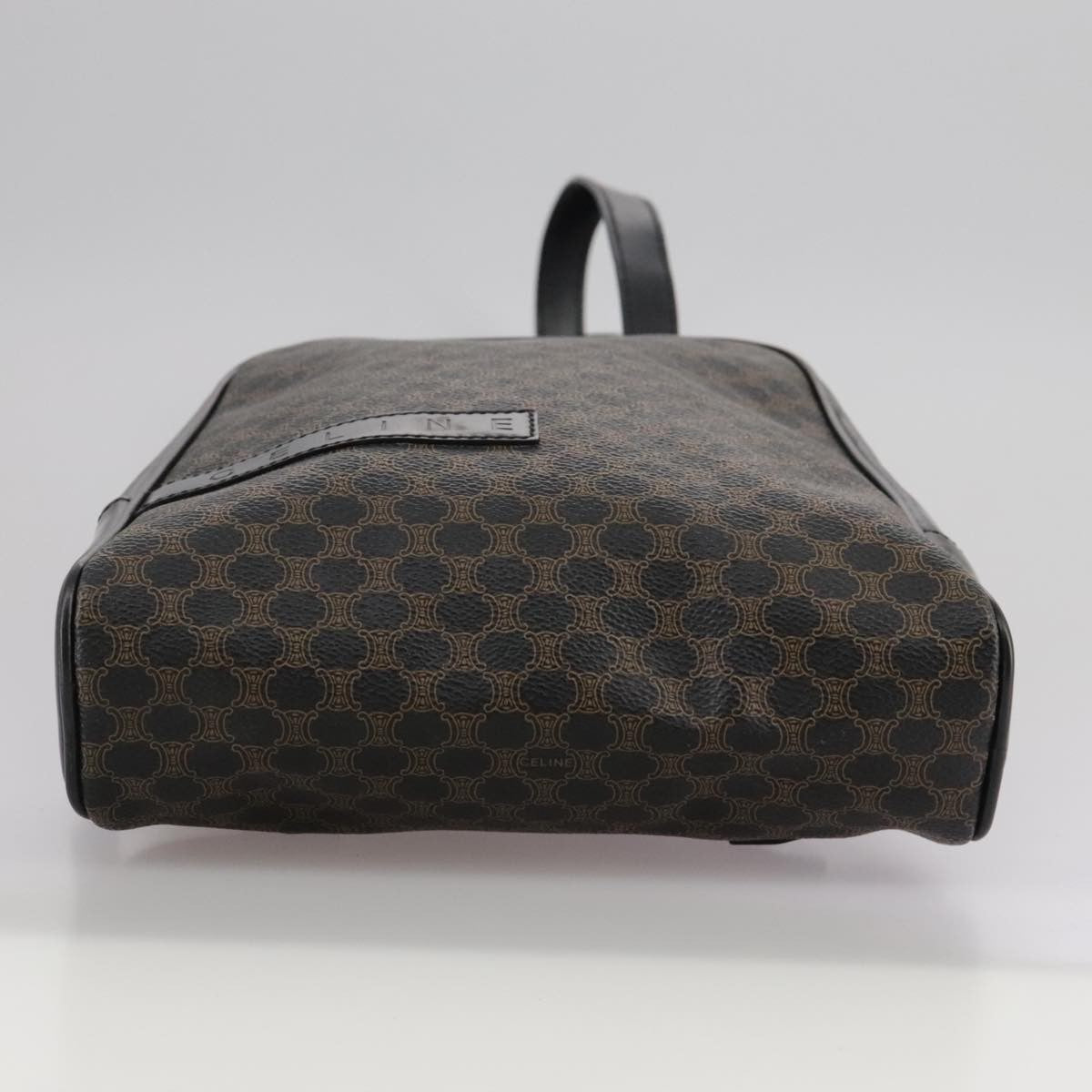 Celine Vintage Macadam Backpack Canvas And Leather Black Canvas Backpack Bag (Pre-Owned)