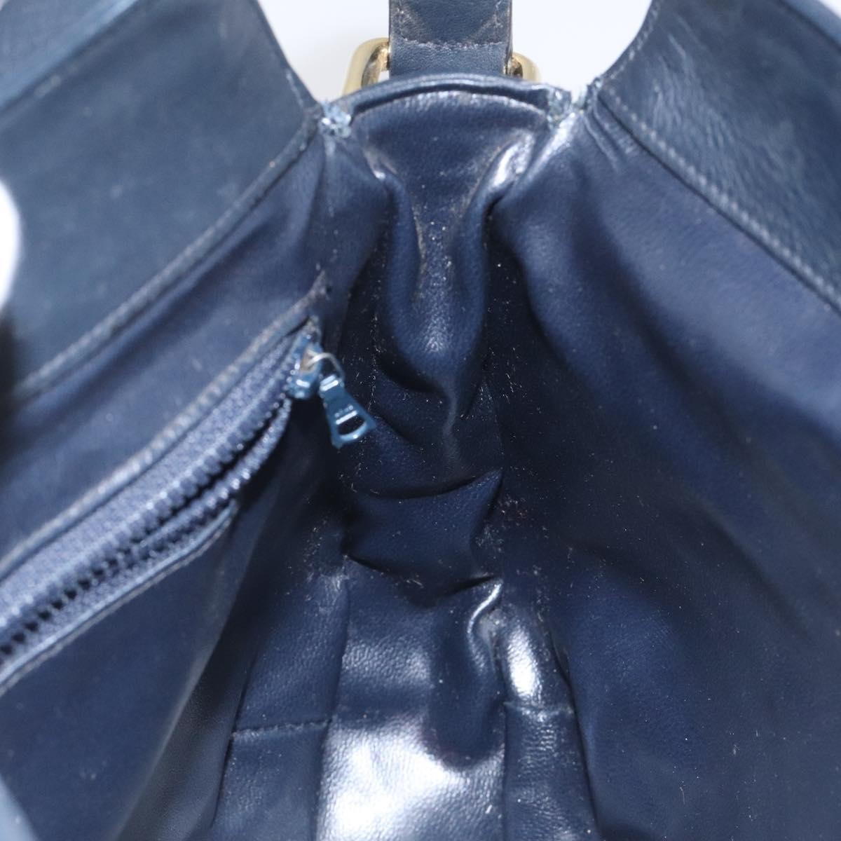 Celine Vintage Macadam Shoulder Bag Canvas Navy Canvas Shoulder Bag Bag (Pre-Owned)
