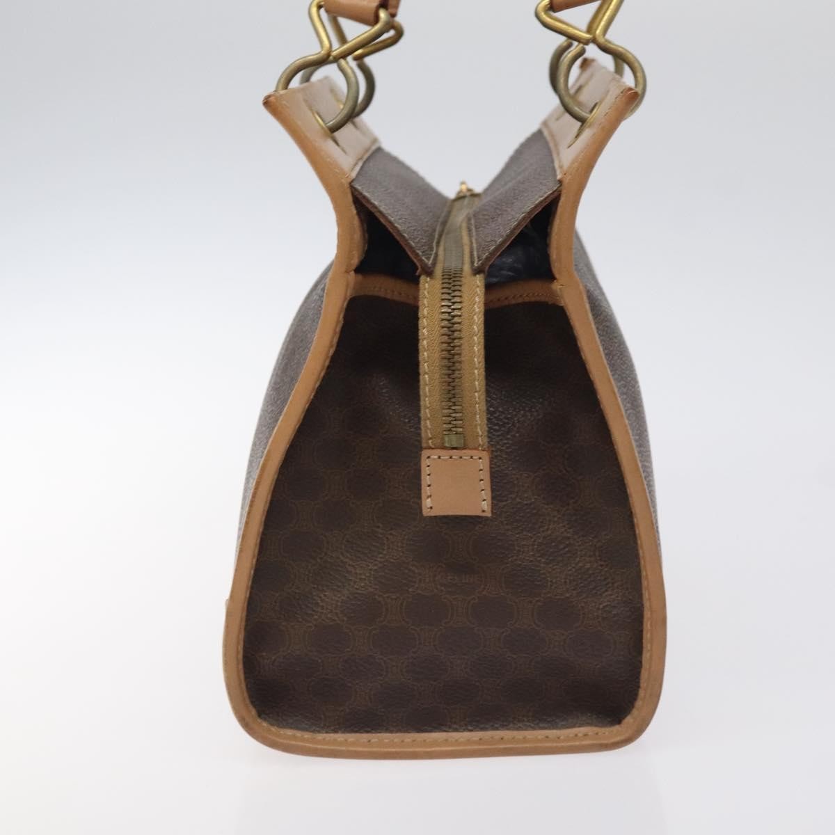 Celine Vintage Macadam Handbag Canvas And Leather Brown Canvas Handbag (Pre-Owned)