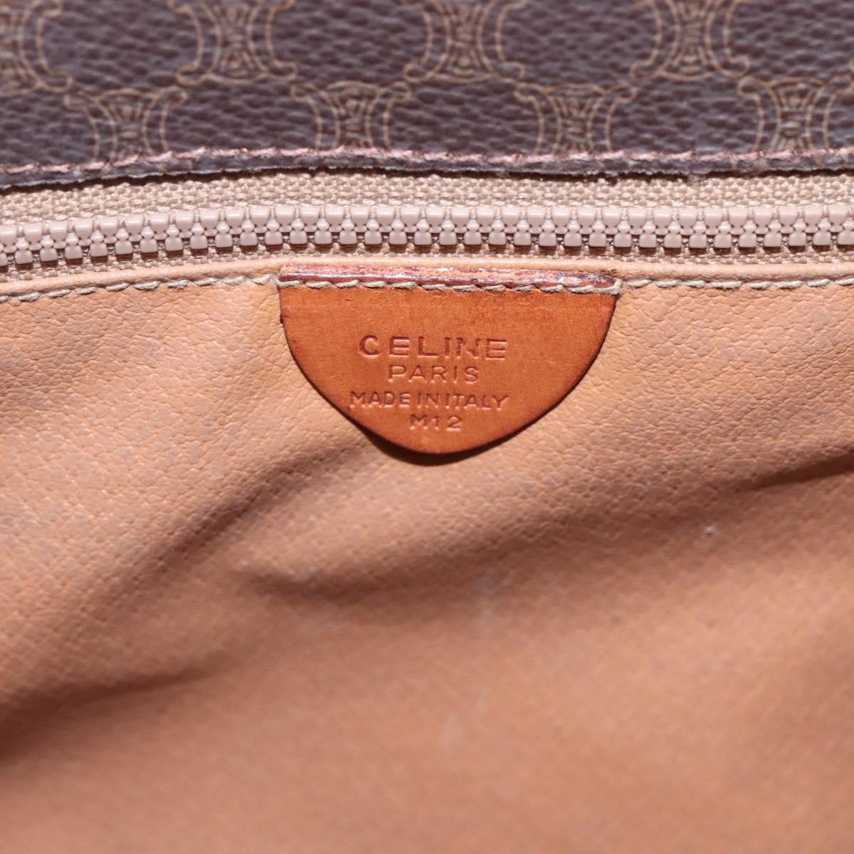Celine Vintage Macadam Shoulder Bag Canvas And Leather Brown Canvas Shoulder Bag Bag (Pre-Owned)