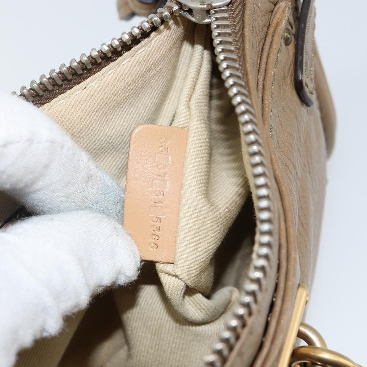Chloe Paddington Pouch Leather Beige Leather Bag (Pre-Owned)
