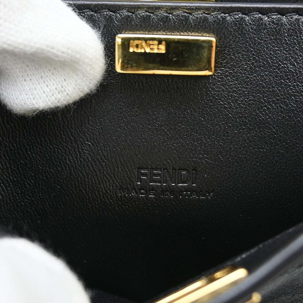 Fendi Peekaboo Bag Leather Black Leather Handbag (Pre-Owned)