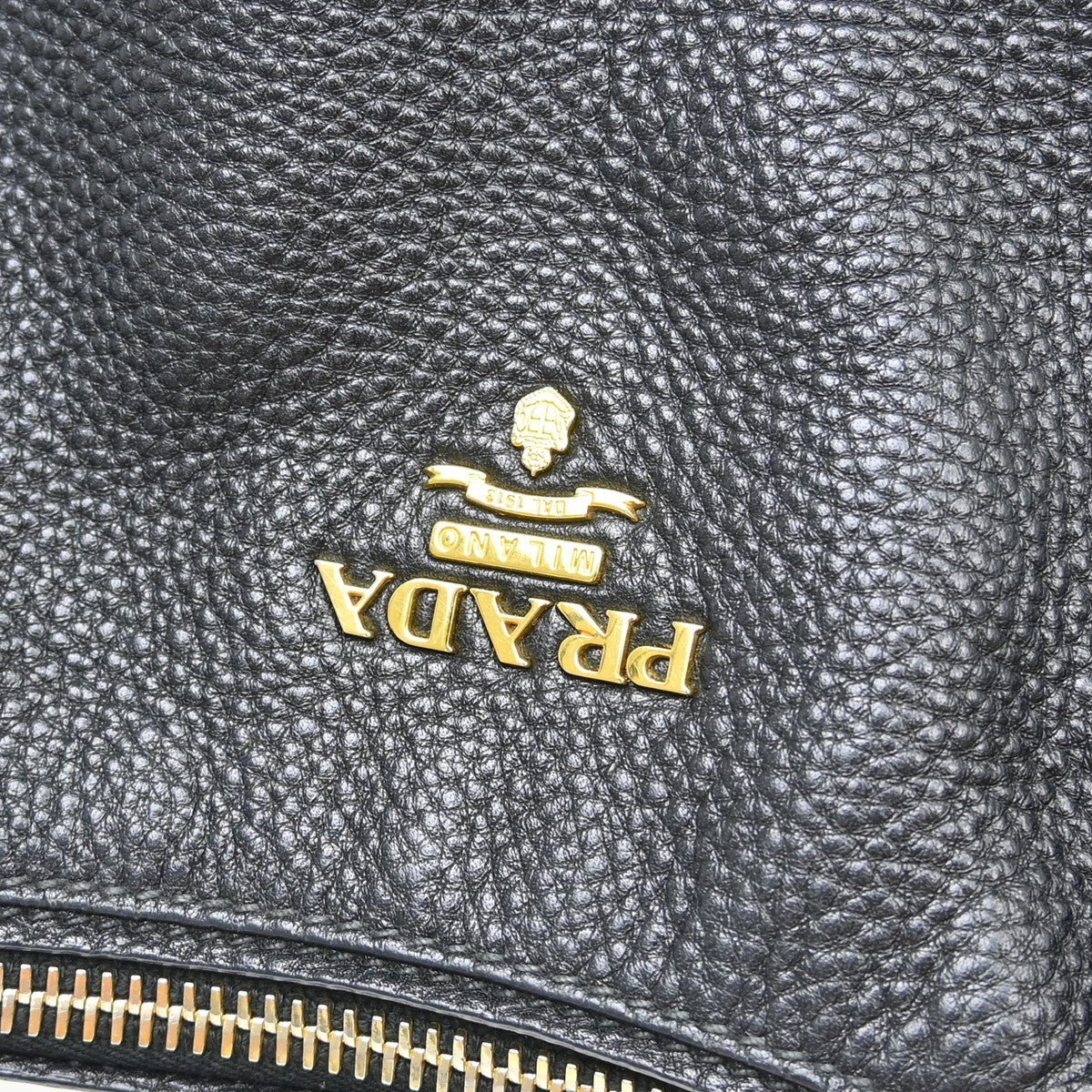 Prada Vintage Handbag Leather Black Leather Handbag (Pre-Owned)