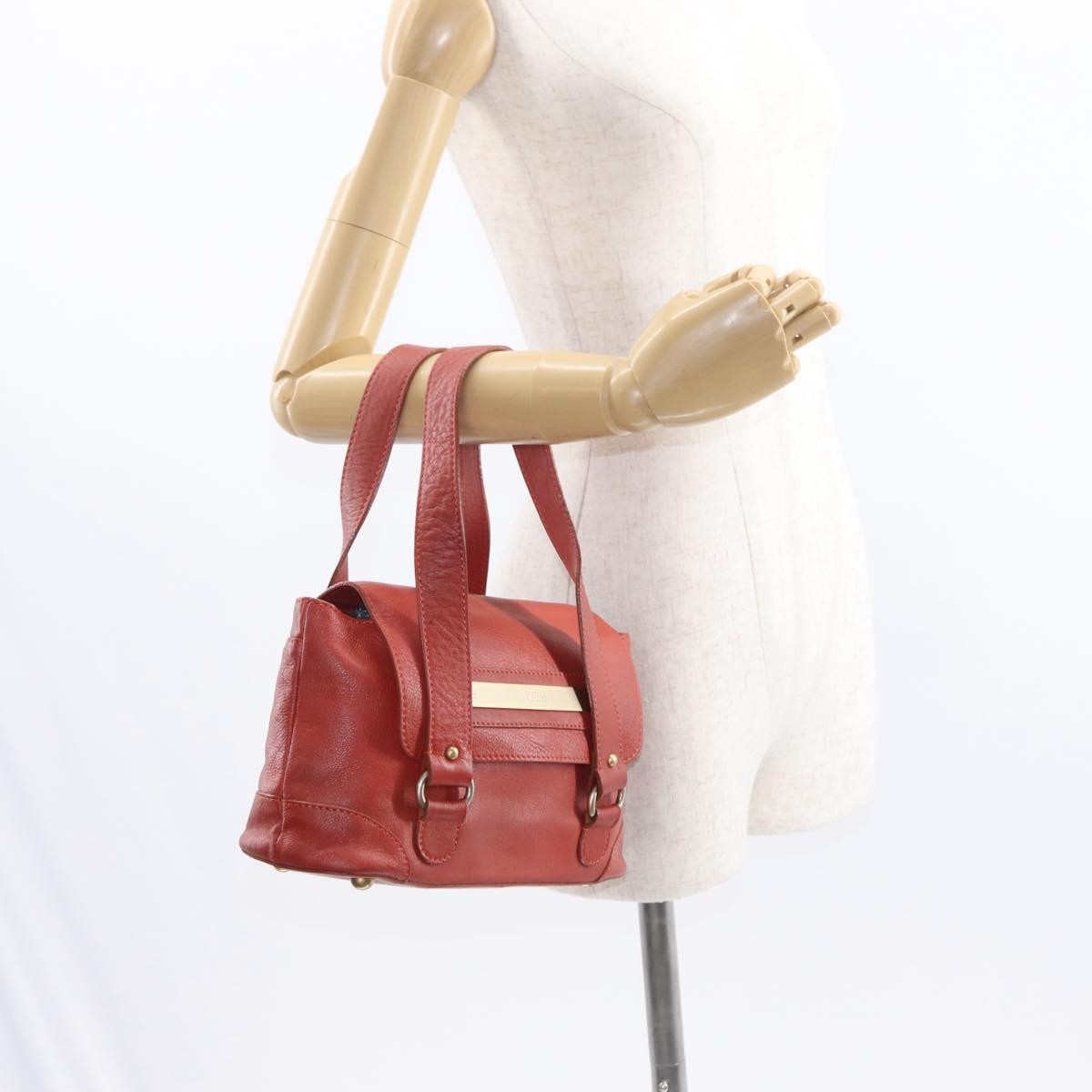 Chloe Vintage Handbag Leather Red Leather Handbag (Pre-Owned)