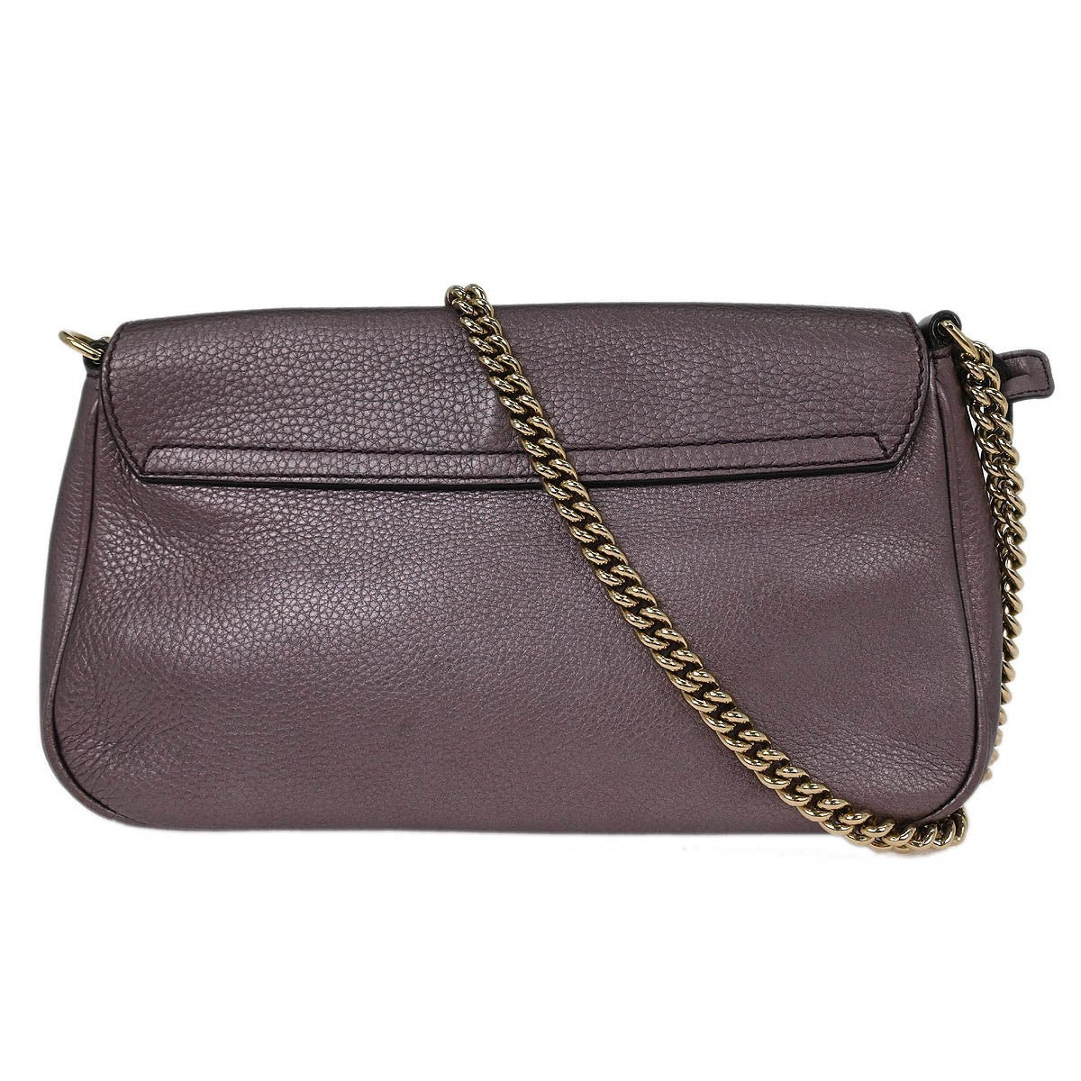 Gucci Soho Chain Crossbody Bag Leather Purple Leather Shoulder Bag Bag (Pre-Owned)